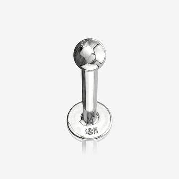14 Karat White Gold Ball Top Flat Back Stud Labret